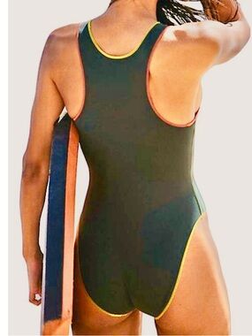 Its Now Cool Free People Green Contour Body Suit One-Piece Admiral Swimsuit XL